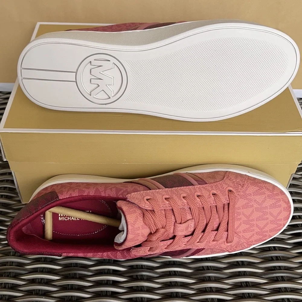 Michael Kors Poppy Stripe Lace Up MK Signature SM 49F1POFS2B Berry Multi WMNS